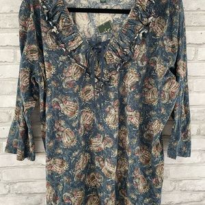 Lauren Ralph Lauren Jeans Co. Blue paisley shirt Size 2X